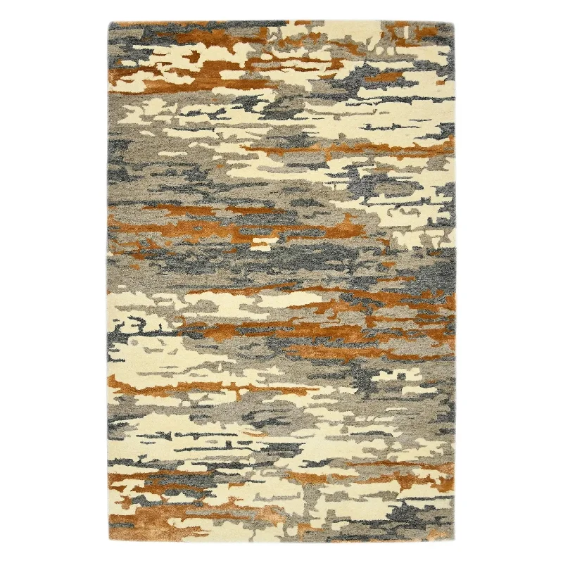 Abstract ABS-3 Orange/Grey Rug