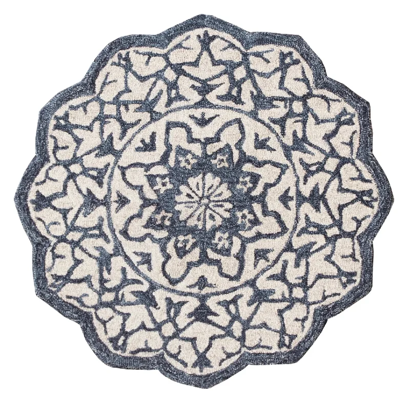 Bella Rose LR21709 Denim Blue/White Rug