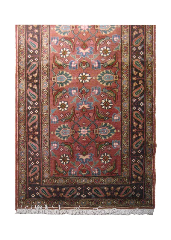 Caucasian Rug Azerbaijan Handmade Runner Tribal 3'9"x14'9" (4x15) Red Geometric Design #A20185