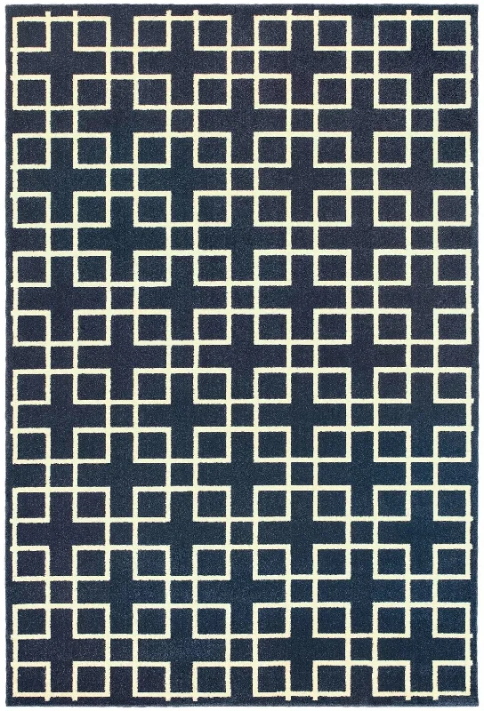 Ellerson 6140B Navy Ivory Rug