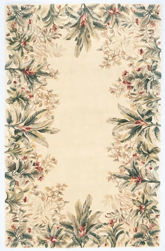 Emerald 9022 Tropical Border Ivory Rug