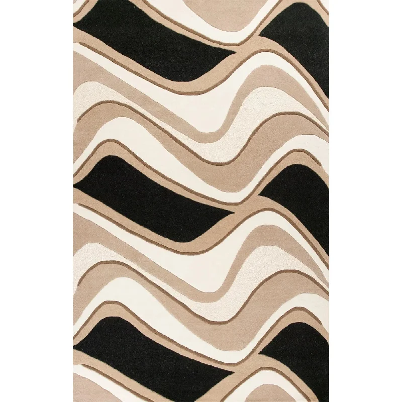 Eternity 1071 Black/Beige Waves Rug