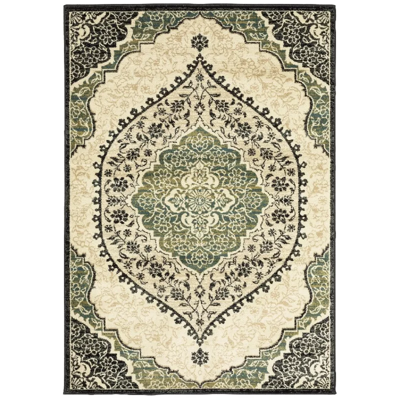 Evandale 9850B Ivory/Navy Rug