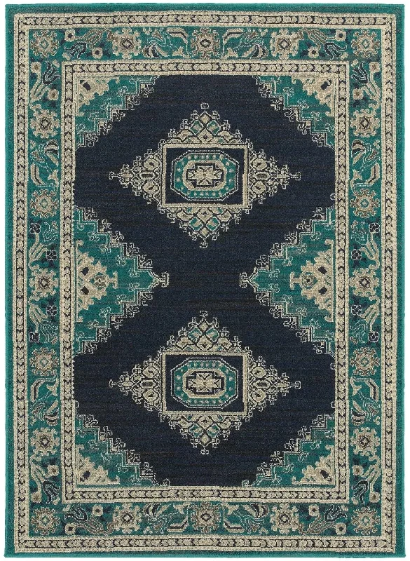 Highlands 6658A Blue/ Ivory Rug