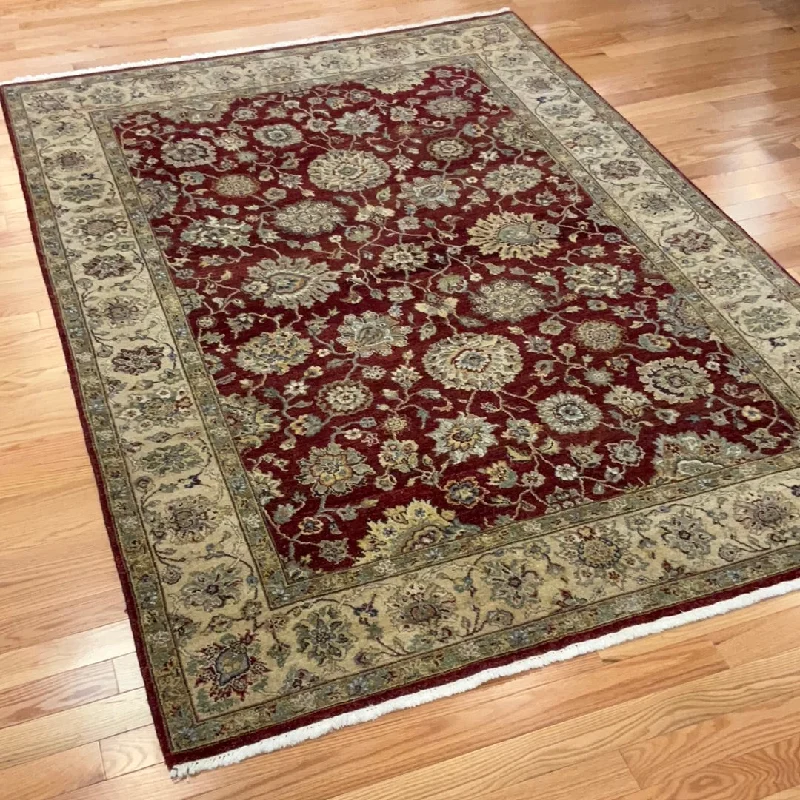 Kaoud Rugs 6.2X8.11 Rectangle BURGUNDY MAHAL Area Rug