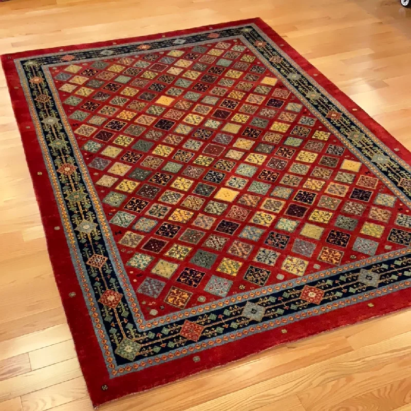 Kaoud Rugs 6.2X8.11 Rectangle BURGUNDY GABBEH Area Rug