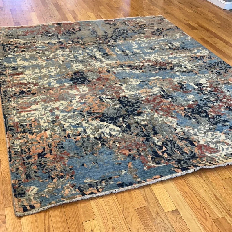 Kaoud Rugs 8X10.1 Rectangle Light Blue Contemp Area Rug