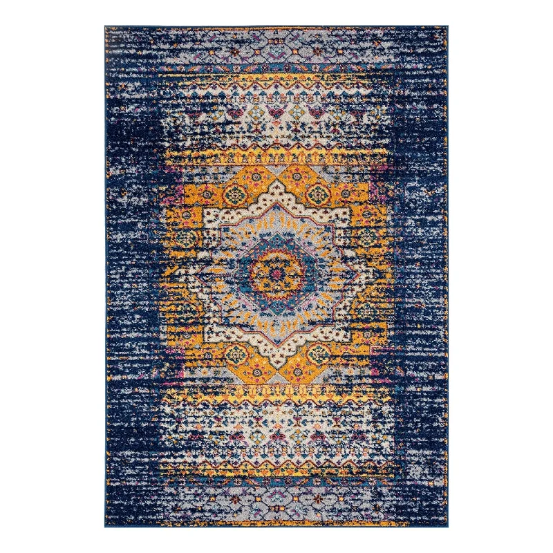 Manhattan MAN-34 Navy/Orange Rug