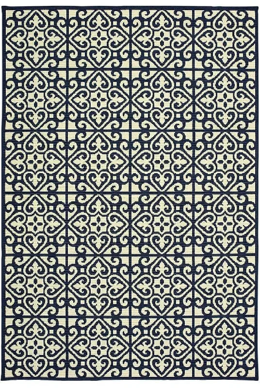 Marina 5927B Ivory Navy Rug