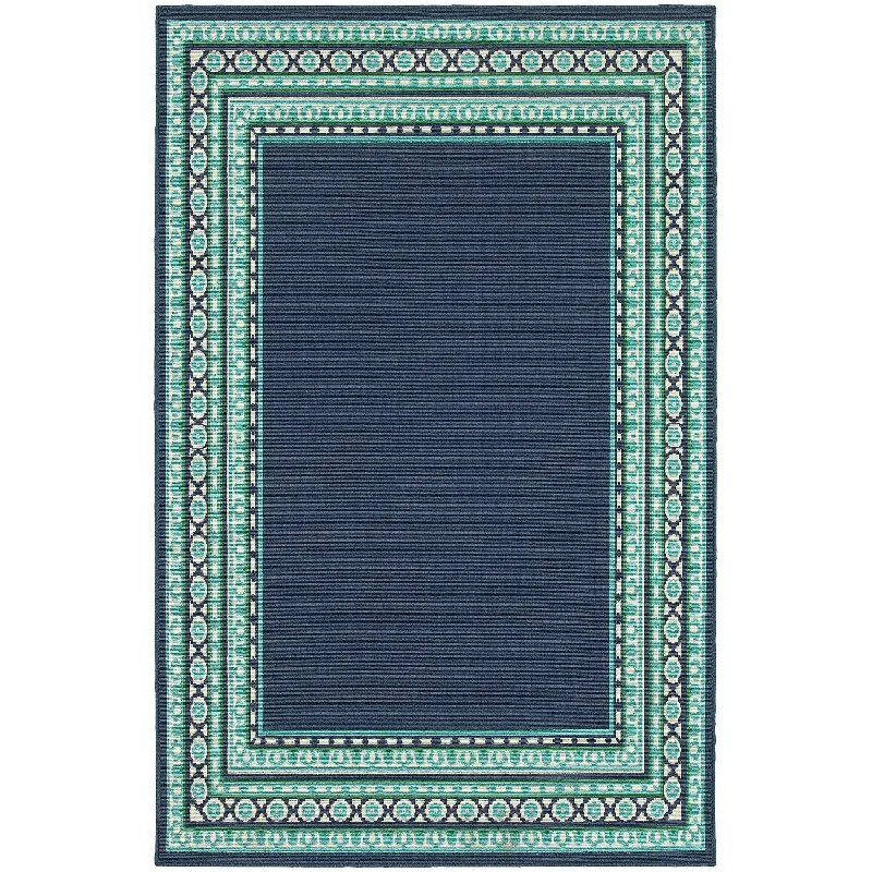 Meridian 9650B Navy/ Green Rug