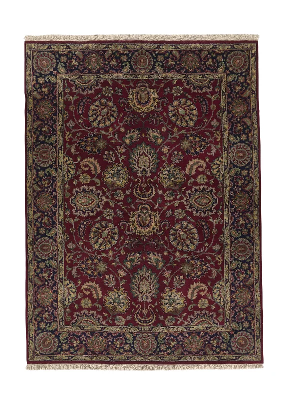 Oriental Rug Indian Handmade Area Transitional 5'1"x6'11" (5x7) Red Jaipur Floral Design #33571