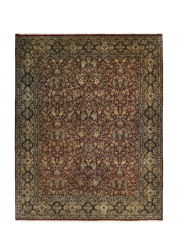 Oriental Rug Pakistani Handmade Area Transitional 7'11"x10'0" (8x10) Red Floral Design #A34223