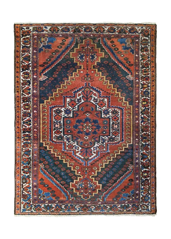 Oriental Rug Pakistani Handmade Area Transitional 8'0"x9'10" (8x10) Whites/Beige Red Antique Washed Geometric Design #A34217