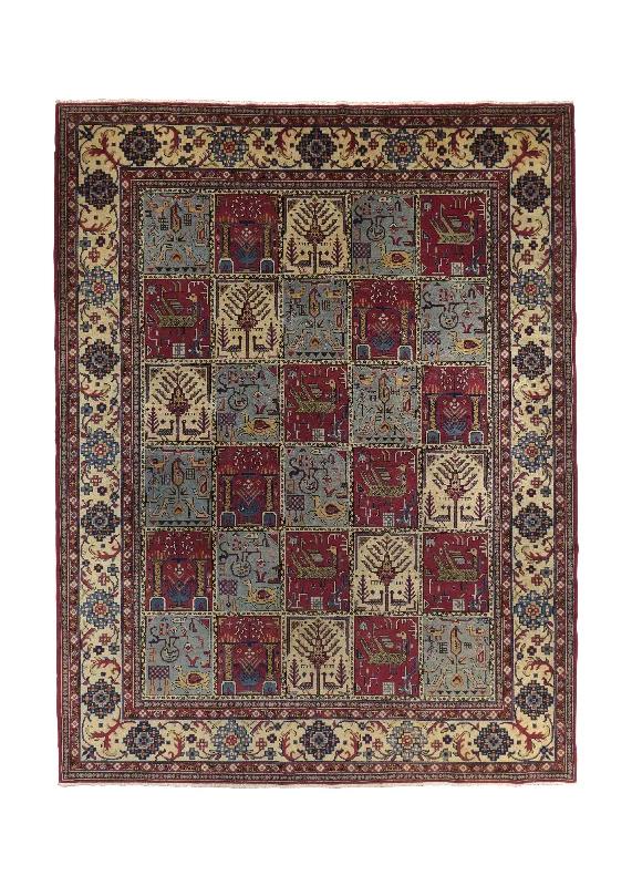 Oriental Rug Turkish Handmade Area Tribal 8'0"x9'9" (8x10) Red Blue Garden Animals Design #34214