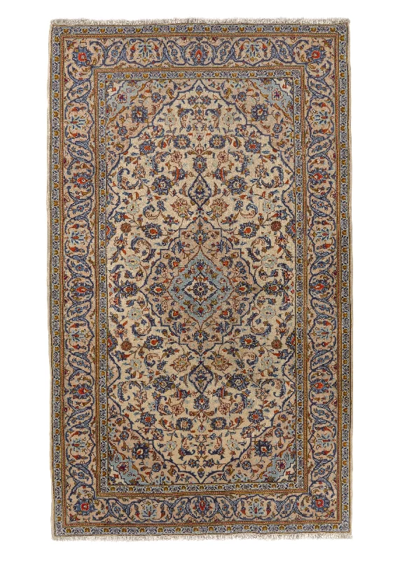 Persian Rug Ardakan Handmade Area Traditional 5'1"x8'6" (5x9) Whites/Beige Blue Floral Design #19460