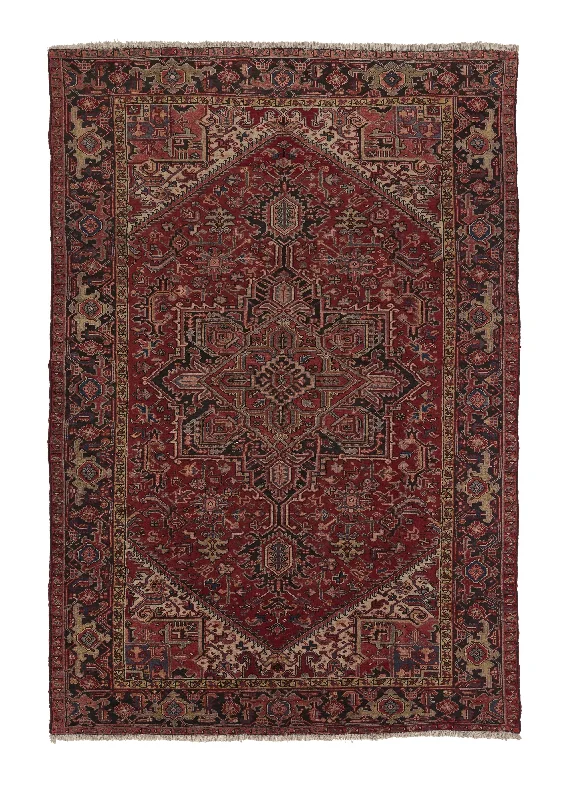 Persian Rug Bakhshayesh Handmade Area Tribal Vintage 7'7"x11'6" (8x12) Red Geometric Design #31084