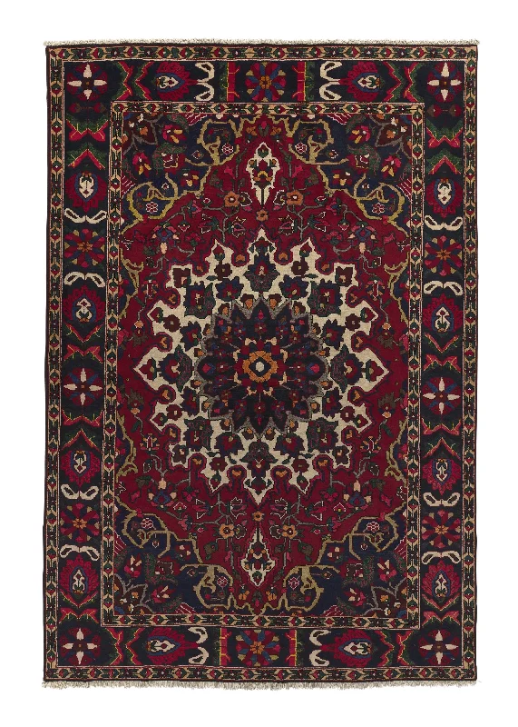 Persian Rug Bakhtiari Handmade Area Tribal 6'9"x9'11" (7x10) Red Floral Design #17686