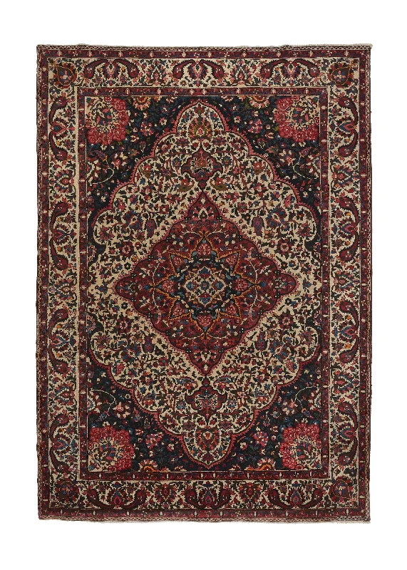 Persian Rug Bakhtiari Handmade Area Tribal 8'6"x12'4" (9x12) Whites/Beige Red Blue Floral Design #18645