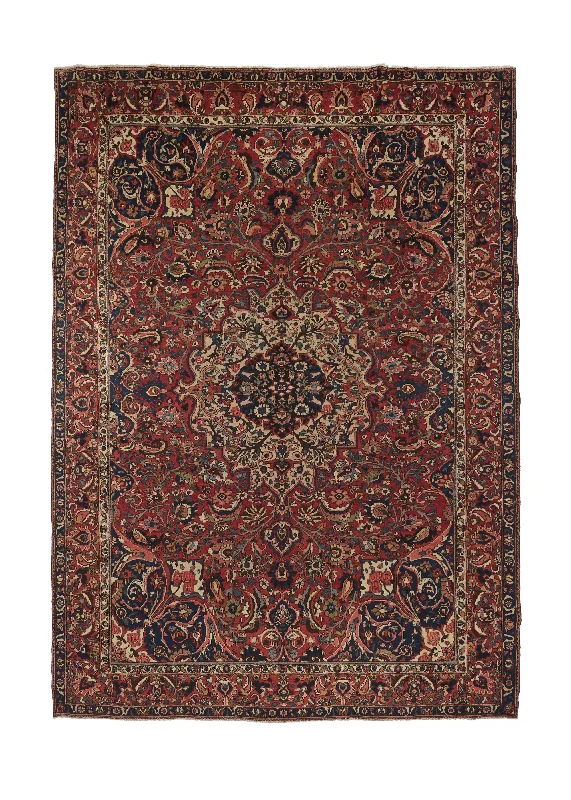 Persian Rug Bakhtiari Handmade Area Tribal Vintage 8'5"x11'10" (8x12) Red Floral Design #33915