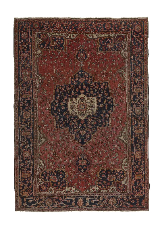 Persian Rug Farahan Handmade Area Antique Traditional 8'3"x12'0" (8x12) Red Blue Floral Design #27650