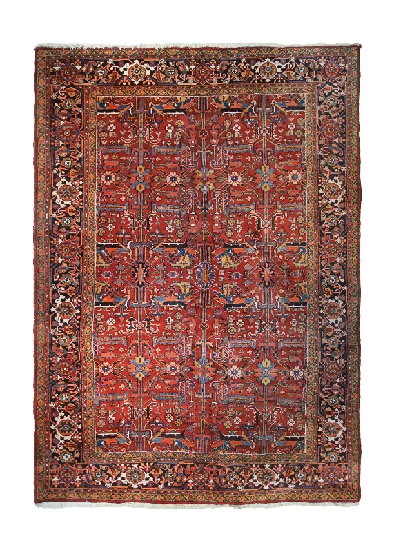 Persian Rug Heriz Handmade Area Tribal 8'3"x11'7" (8x12) Red Geometric Design #A34323