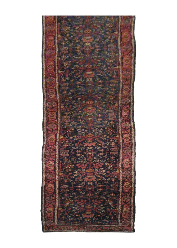 Persian Rug Lilihan Handmade Runner Traditional Antique 2'8"x16'3" (3x16) Blue Pink Floral Design #A20457