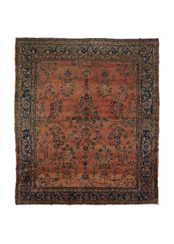 Persian Rug Malayer Handmade Area Antique Tribal 9'9"x11'6" (10x12) Red Blue Floral Design #31658