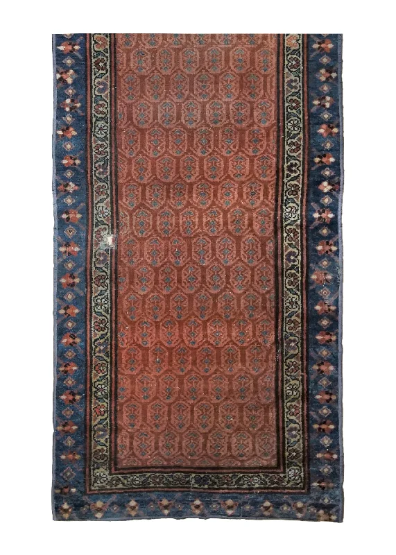 Persian Rug Malayer Handmade Runner Antique Traditional 2'2"x6'8" (2x7) Red Paisley/Boteh Design #A34198