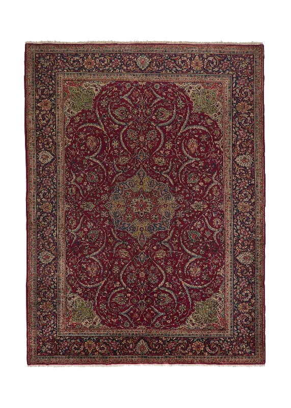 Persian Rug Sarouk Handmade Area Traditional 8'11"x12'3" (9x12) Red Blue Floral Design #32410