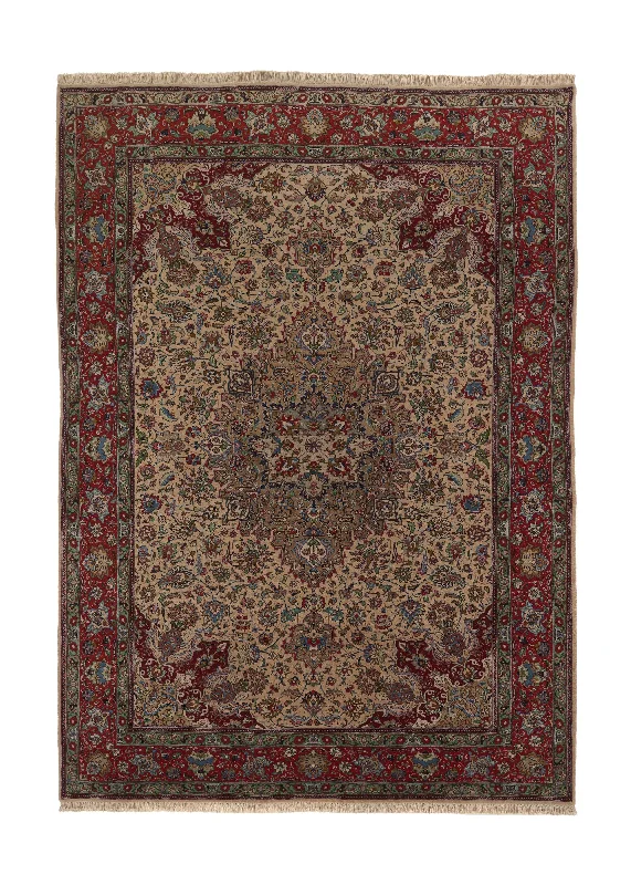 Persian Rug Tabriz Handmade Area Traditional 8'2"x11'7" (8x12) Red Green Floral Design #34577