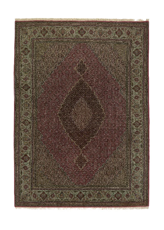 Persian Rug Tabriz Handmade Area Traditional 8'5"x11'8" (8x12) Green Purple Mahi Fish Design #34691