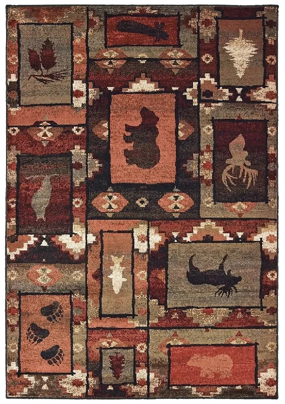 Woodlands 9601D Brown Rust Rug