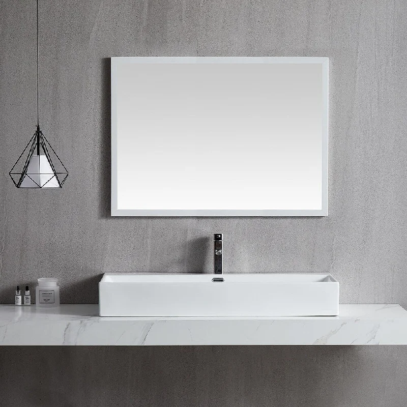 Ceramic Rectangular Wall-mounted Bathroom Sink Art Basin