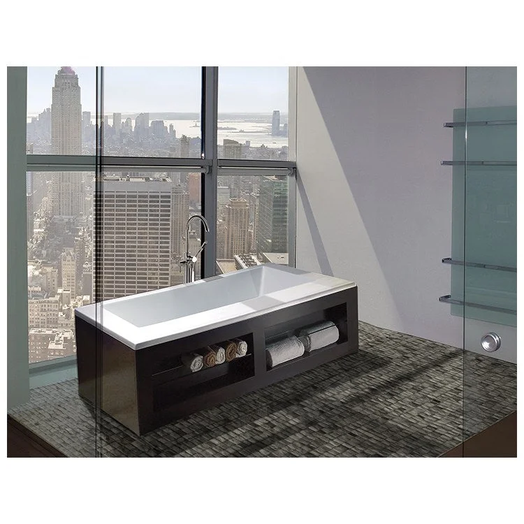 Air Tub Metro 1 72 x 42 Inch Drop-In Stream Bath with Air Massage Elite Center White Rectangle Acrylic 100 Gallons 20 Inch