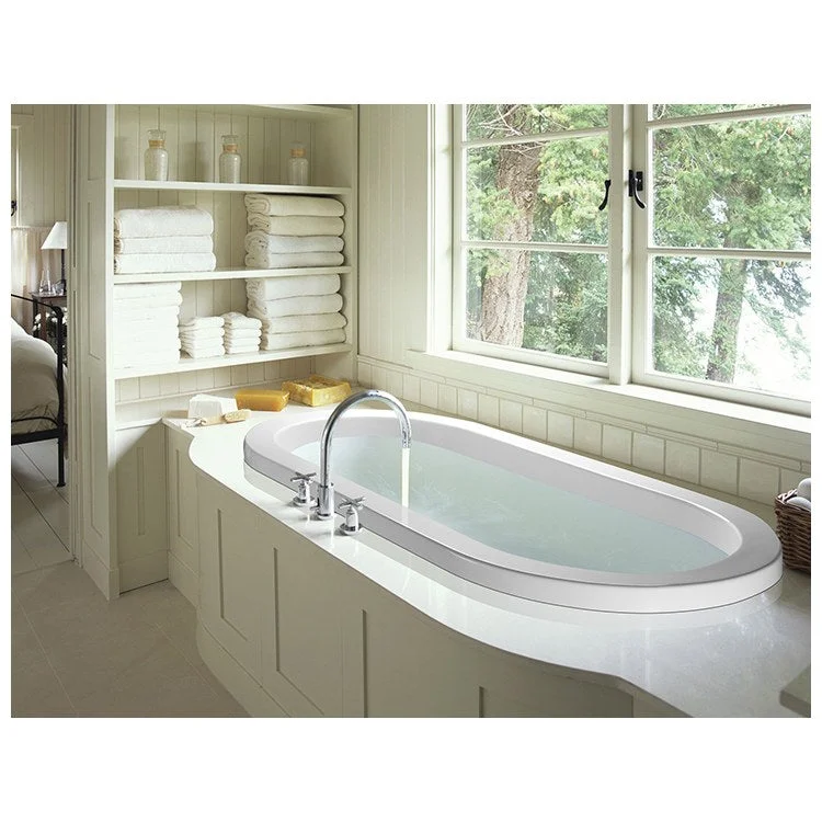 Soaking Tub New Yorker 5 71.875 x 36 Inch Drop-In Center Biscuit Acrylic CXL 102 Gallons 21-1/4 Inch