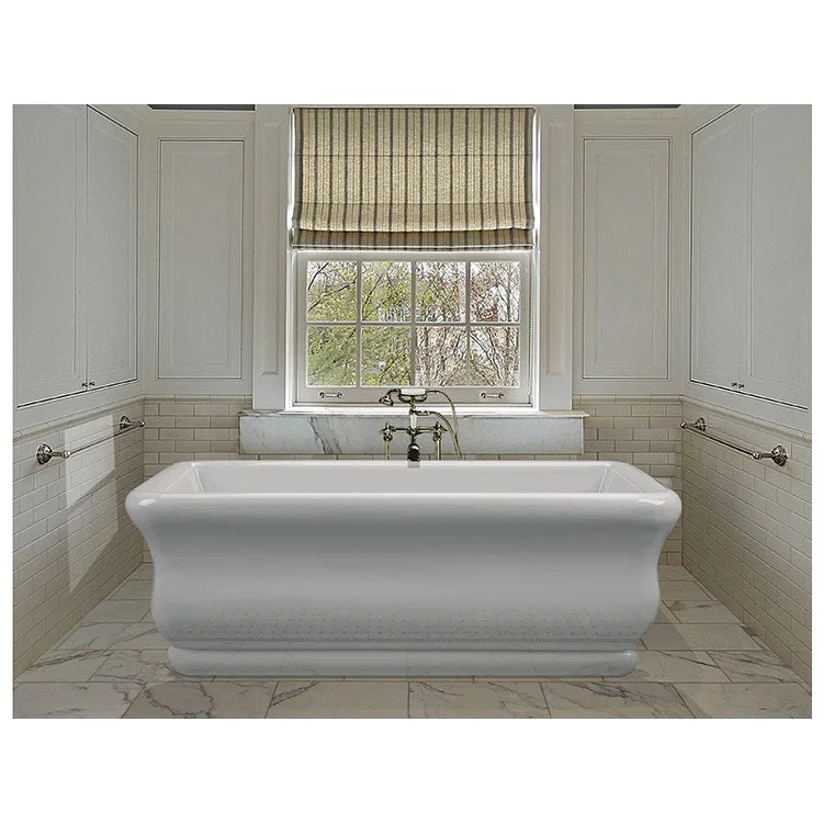 Soaking Tub Parisian 1 66 x 35.75 Inch Freestanding Sculpted Center White Acrylic CXL 87 Gallons 16-3/4 Inch