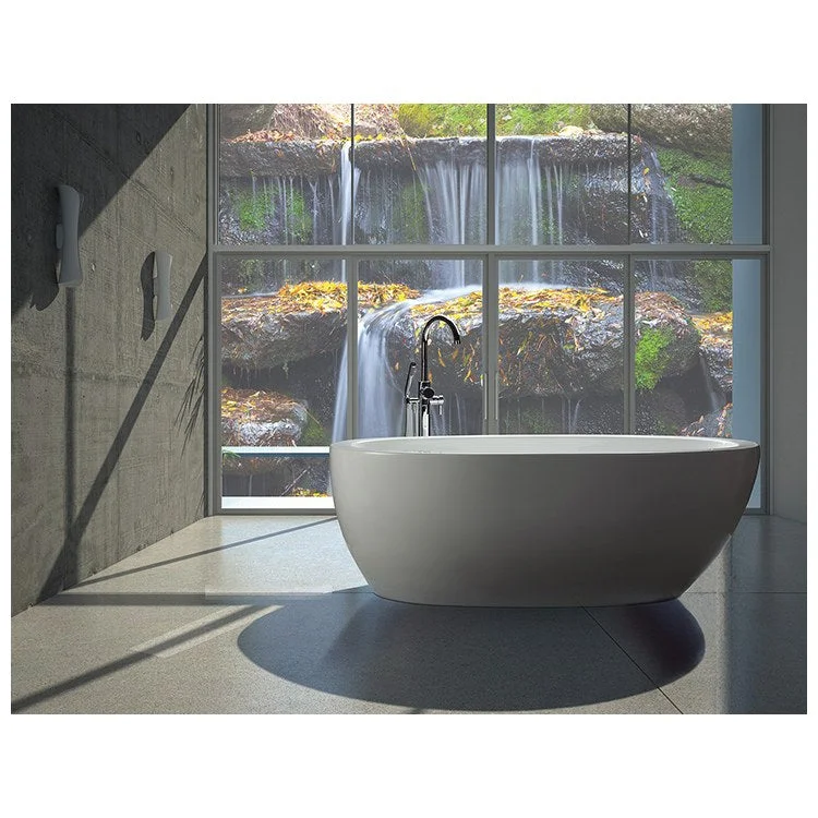 Soaking Tub Olivia 2 72.5 x 36.375 Inch Freestanding Sculpted Left/Right Hand White Acrylic CXL 78 Gallons 24-3/4 Inch