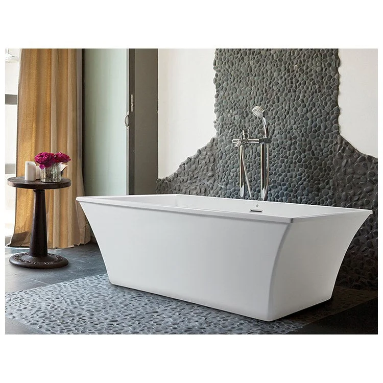 Soaking Tub Westbrook 66 x 36 Inch Freestanding Center Biscuit Acrylic CXL 91 Gallons 23-3/4 Inch