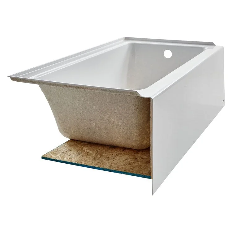 Studio 60" x 30" Integral Apron Bathtub with Right-Hand Outlet - White