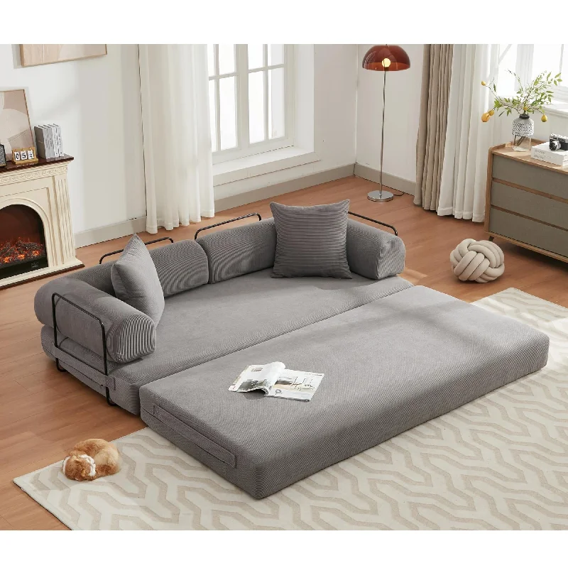 4-in-1 DIY Combination Folding Convertible Sleeper Sofa Bed,King Size