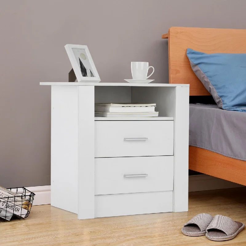 Bedside Tables Drawers Storage Cabinet Drawers Side Table White