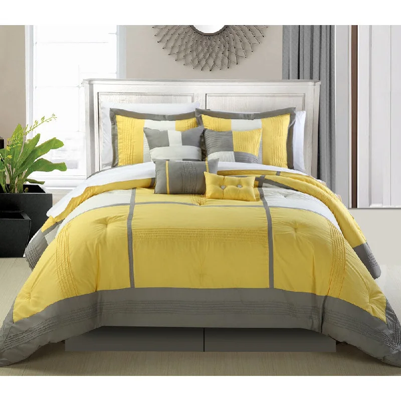 Chic Home Desiree 12-Piece Yellow Bed in a Bag Comforter Set