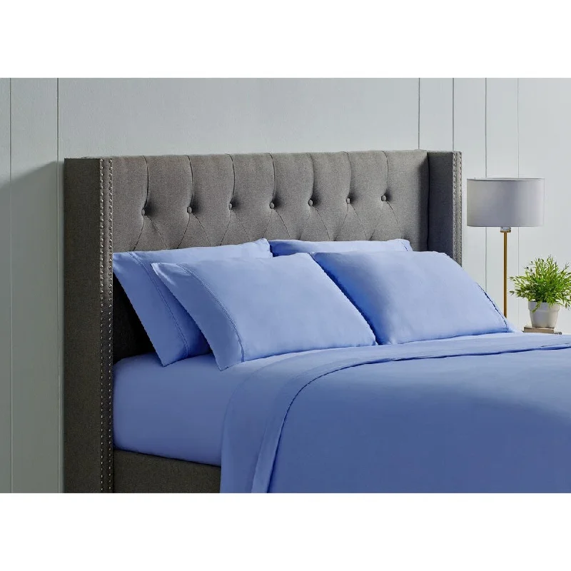 Christopher Knight GOTS certified, 400 ct cotton bed sheet sets-Full-Steel Blue