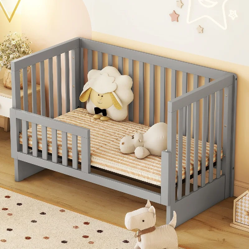 Convertible Crib for Toddler Bed, Full Size Bed with Changing Table