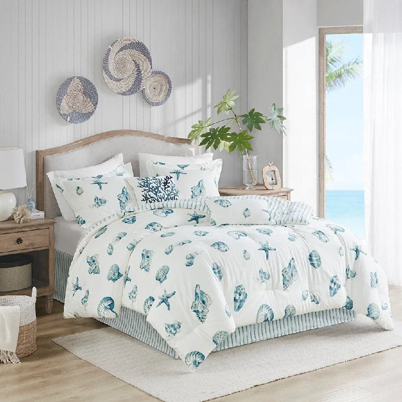 Cozy Cotton Comforter Set - Coastal, All Season Down Alternative Casual Bedding