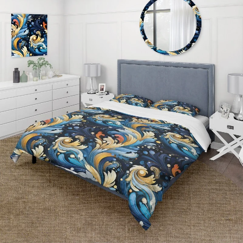 Designart "Futuristic Fusion Paisley Pattern III" paisley Bedding Set With Shams