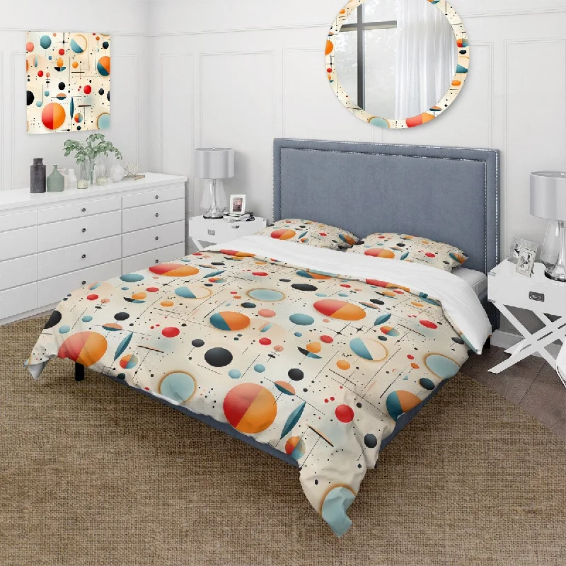 Designart "Urban Tones Blue	Beige Eclectic Chic II" Floral bedding covert set with 2 shams