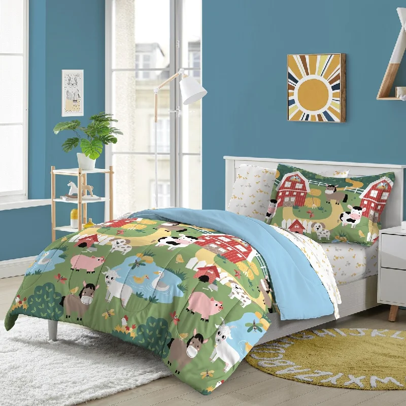 Dream Factory Barnyard Animals Bed-In-A-Bag Comforter Set