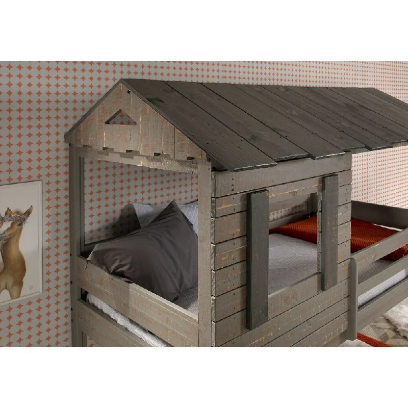 Gray ACME Twin over Twin Bunk Bed