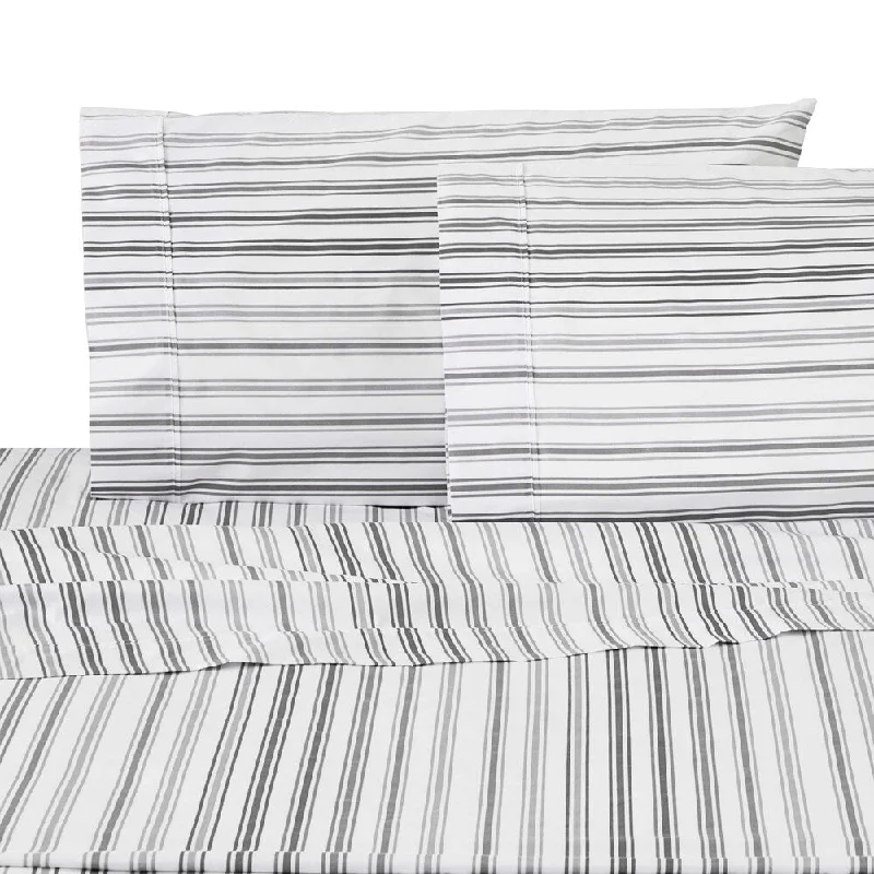 IZOD Ombre Stripe Gray 4-piece Bed Sheet Set